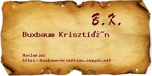 Buxbaum Krisztián névjegykártya